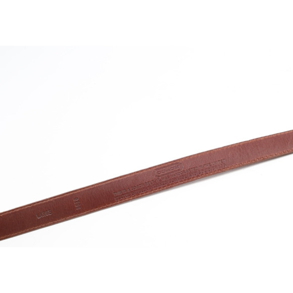 Coach Brown Leather Skinny Belt Handcrafted Cowhide Gold Buckle Women Size L - Picture 5 of 13